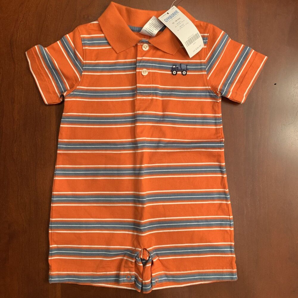 Gymboree Construction Ahead boy 12-18m 1pc NWT romper concrete mixer truck